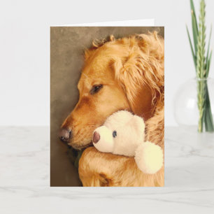 Haal de goede kant op met Cute Sad Golden Retrieve Kaart