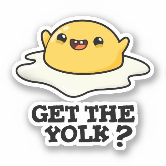 Haal de Yolk Funny Egg Joke Pun Sticker (Voorkant)