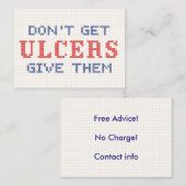 Haal geen Ulcers Advieskaart (Voorkant / Achterkant)