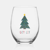 Haal hem | Kerstmis Wijnglas Zonder Voet (Voorkant)