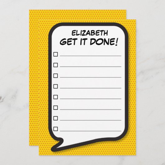 HAAL HET DONE Sprekende ballon Leuke retro-stijl Kaart (Voorkant / Achterkant)