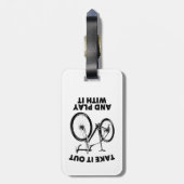 Haal het eruit en speel ermee op de fiets bagagelabel (Achterkant verticaal)