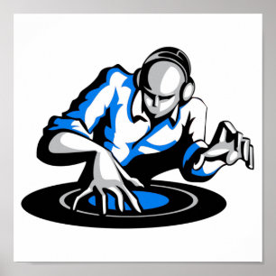 Haal het feest op DJ Poster