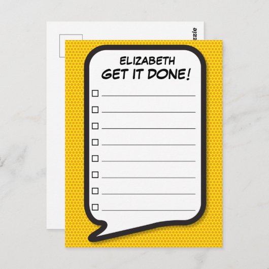 HAAL HET! Lijst Spraakballon  Leuk Retro Briefkaart (Voorkant / Achterkant)