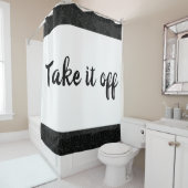 Haal het uit White / Black Sparkle Douchegordijn (In situ)