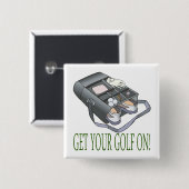 Haal je Golf aan Vierkante Button 5,1 Cm (Voorkant /achterkant)