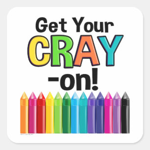 Haal je kraak op de regenboogkunst vierkante sticker