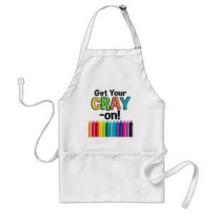 Haal je kraak op Rainbow Crazy Crayon Art leraar Standaard Schort