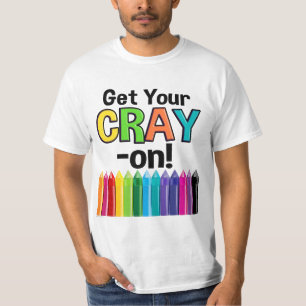 Haal je kraak op Rainbow Crazy Crayon Art leraar T-shirt