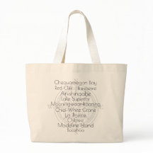 Haal je oriëntatie op Madeline Island Tote Bag