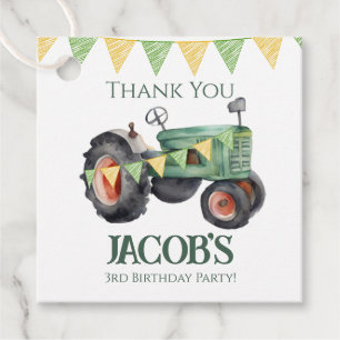 Haal je tractor 3e verjaardag bedankjes labels