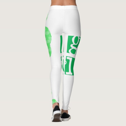 Haal Lucky L Clover Shamrocks St Patty W Leggings (Achterkant)