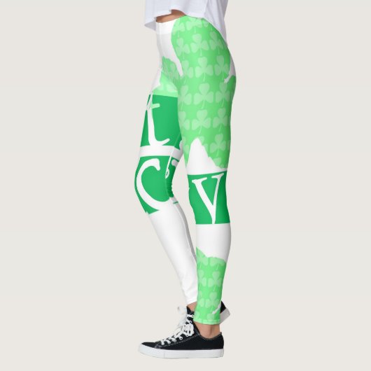Haal Lucky L Clover Shamrocks St Patty W Leggings (Links)