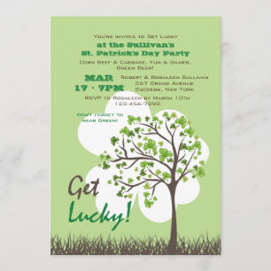 Haal Lucky Tree St. Patrick's Day Invitation Kaart
