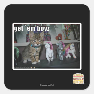 Haal me jongens vierkante sticker