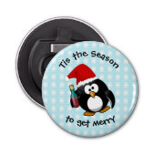 Haal Merry! Funny Drink Penguin Button Flesopener (Voorkant)