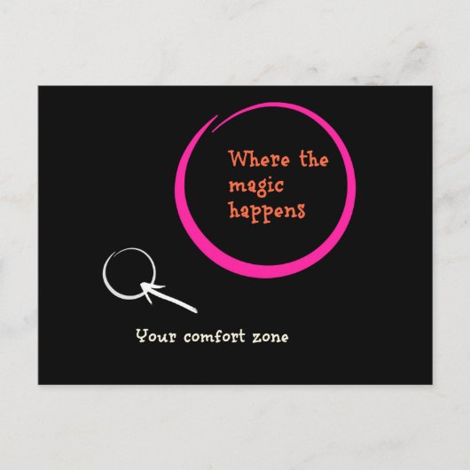 Haal uit uw Comfort Zone Briefkaart (Voorkant)