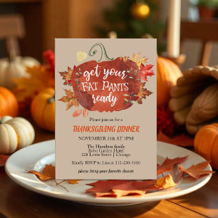 Haal uw Fat Pants Klaar Uitnodiging de Thanksgivin
