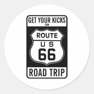 Haal uw pictogrammen op route 66 ronde sticker
