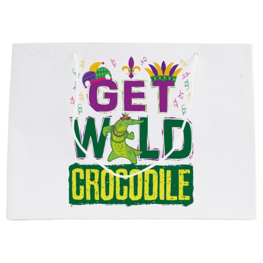 Haal Wild Crocodile Mardi Gras Alligator Groot Cadeauzakje (Voorkant)