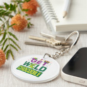 Haal Wild Crocodile Mardi Gras Alligator Sleutelhanger (Voorkant Rechts)