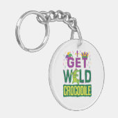 Haal Wild Crocodile Mardi Gras Alligator Sleutelhanger (Voorkant Links)