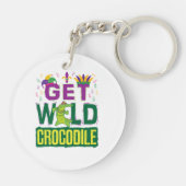 Haal Wild Crocodile Mardi Gras Alligator Sleutelhanger (Achterkant)