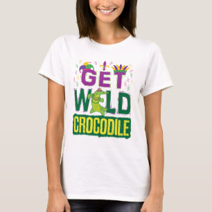Haal Wild Crocodile Mardi Gras Alligator T-shirt