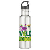Haal Wild Crocodile Mardi Gras Alligator Waterfles (Voorkant)