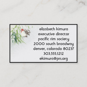 haan Aziatische stijl Visitekaartjes Border