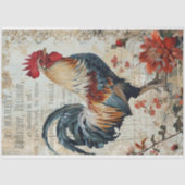 Haan, Bloemen en Ephemera Decoupage Tissuepapier (Voorkant)