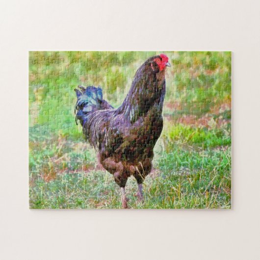 Haan Boerderij Art Chicken Art Puzzel (Horizontaal)