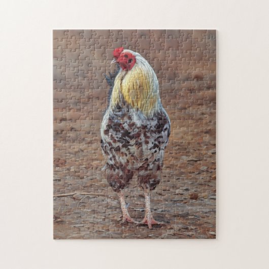 Haan Boerderij Gratis Range Chicken Art Puzzel (Verticaal)