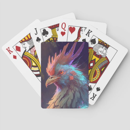 Haan Dierenportret Schilderij Wildlife Outdoors Pokerkaarten (Achterkant)