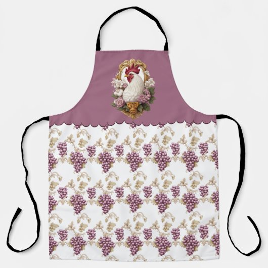 Haan en druiven Heraldic Crest Schort (Voorkant)