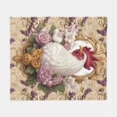 Haan en druivenfleece deken (Voorkant (Horizontaal))