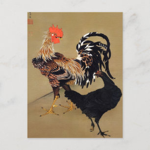 Haan en Hen van Ito Jakuchu Briefkaart