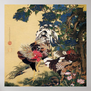 Haan en Hortensia door Ito Jakuchu Poster