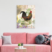  haan Franse collage Boerderij Pet Canvas Afdruk (Insitu (Woonkamer))