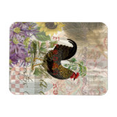  haan Franse collage Boerderij Pet Magneet (Horizontaal)