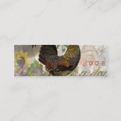  haan Franse collage Boerderij Pet Mini Visitekaartje (Achterkant)