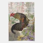  haan Franse collage Boerderij Pet Theedoek (Verticaal)