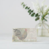  haan Franse collage Boerderij Pet Visitekaartje (Staand voorkant)