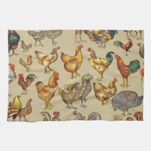 Haan Kip Boerderij Dier Pluimvee Land Theedoek