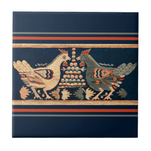  Haan Kip Donkerblauw Tegeltje