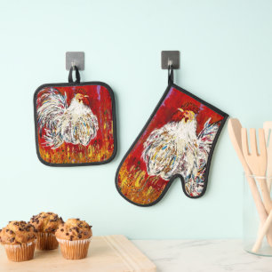 Haan Kip Mitt en Pot Holder Set