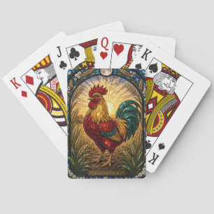 Haan / Kippenboerderij Dageraad Illumina Glas in L Pokerkaarten