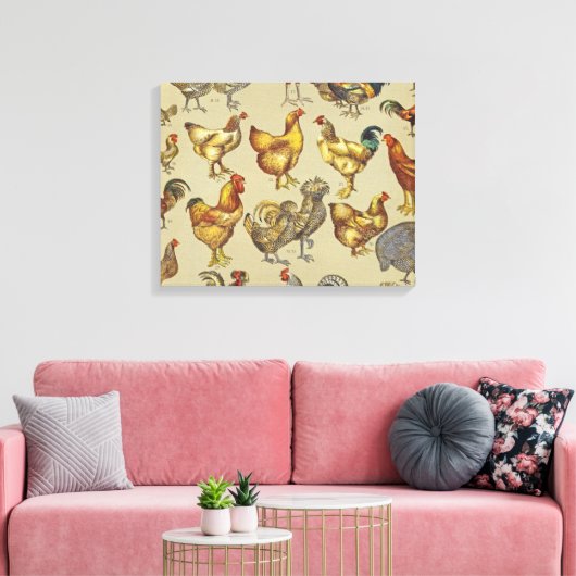 haan kippendier Boerderij landdier Canvas Afdruk (Insitu (Woonkamer))