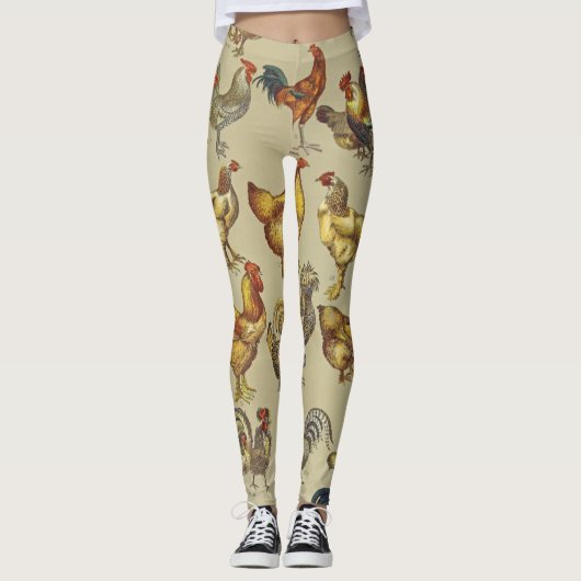 haan kippendier Boerderij landdier Leggings (Voorkant)