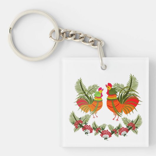 Haan met kip sleutelhanger (Voorkant)